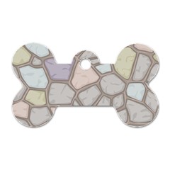 Cartoon Colored Stone Seamless Background Texture Pattern Dog Tag Bone (two Sides) by BangZart