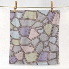 Cartoon Colored Stone Seamless Background Texture Pattern Face Towel by BangZart