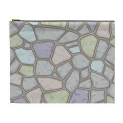 Cartoon Colored Stone Seamless Background Texture Pattern Cosmetic Bag (xl)