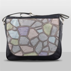 Cartoon Colored Stone Seamless Background Texture Pattern Messenger Bag by BangZart