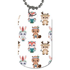 Cute Cartoon Boho Animals Seamless Pattern Dog Tag (one Side) by BangZart