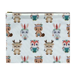 Cute Cartoon Boho Animals Seamless Pattern Cosmetic Bag (xl)