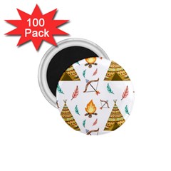 Cute Cartoon Native American Seamless Pattern 1 75  Magnets (100 Pack)  by BangZart