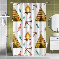 Cute Cartoon Native American Seamless Pattern Shower Curtain 48  X 72  (small)  by BangZart