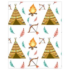 Cute Cartoon Native American Seamless Pattern Drawstring Bag (small) by BangZart