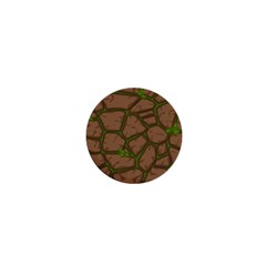 Cartoon Brown Stone Grass Seamless Background Texture Pattern 1  Mini Buttons by BangZart