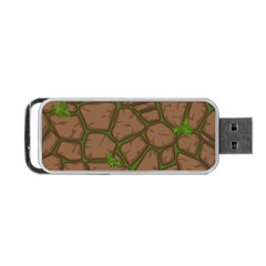 Cartoon Brown Stone Grass Seamless Background Texture Pattern Portable Usb Flash (one Side) by BangZart