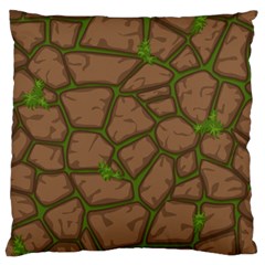 Cartoon Brown Stone Grass Seamless Background Texture Pattern Standard Flano Cushion Case (one Side) by BangZart