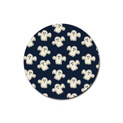 Hand Drawn Ghost Pattern Rubber Coaster (round)  by BangZart