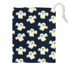 Hand Drawn Ghost Pattern Drawstring Pouch (5xl)