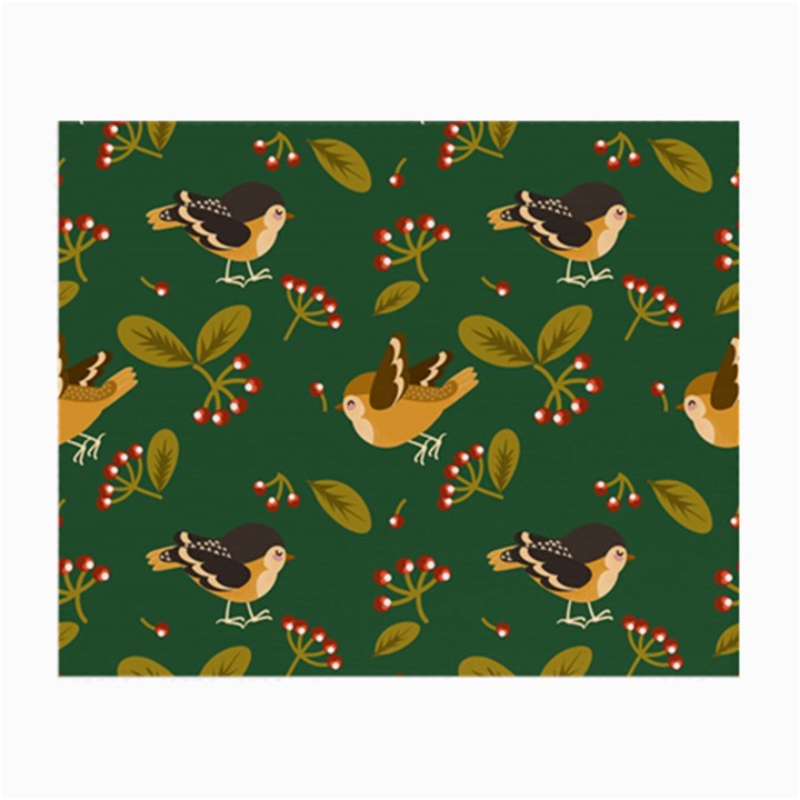 Cute seamless pattern bird with berries leaves Small Glasses Cloth