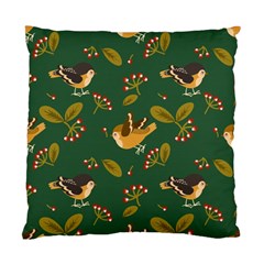 Cute Seamless Pattern Bird With Berries Leaves Standard Cushion Case (one Side) by BangZart