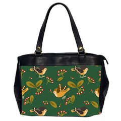 Cute Seamless Pattern Bird With Berries Leaves Oversize Office Handbag (2 Sides) by BangZart