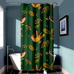 Cute Seamless Pattern Bird With Berries Leaves Shower Curtain 36  X 72  (stall)  by BangZart