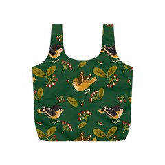 Cute Seamless Pattern Bird With Berries Leaves Full Print Recycle Bag (s) by BangZart