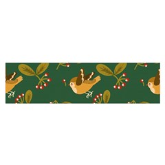 Cute Seamless Pattern Bird With Berries Leaves Satin Scarf (oblong) by BangZart