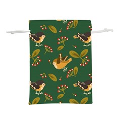 Cute Seamless Pattern Bird With Berries Leaves Lightweight Drawstring Pouch (s) by BangZart