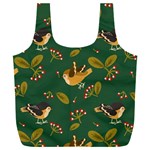 Cute seamless pattern bird with berries leaves Full Print Recycle Bag (XXL) Front