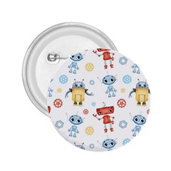 Cute Cartoon Robots Seamless Pattern 2 25  Buttons by BangZart