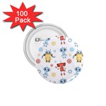 Cute cartoon robots seamless pattern 1.75  Buttons (100 pack)  Front