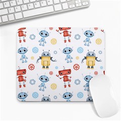 Cute Cartoon Robots Seamless Pattern Large Mousepads by BangZart