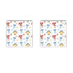 Cute Cartoon Robots Seamless Pattern Cufflinks (square) by BangZart