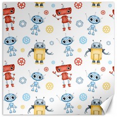 Cute Cartoon Robots Seamless Pattern Canvas 12  X 12  by BangZart