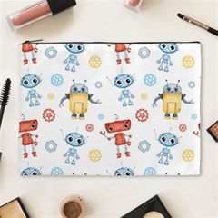 Cute Cartoon Robots Seamless Pattern Cosmetic Bag (xl) by BangZart