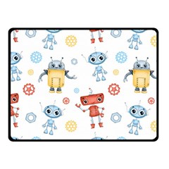 Cute Cartoon Robots Seamless Pattern Fleece Blanket (small) by BangZart