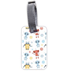 Cute Cartoon Robots Seamless Pattern Luggage Tag (one Side) by BangZart