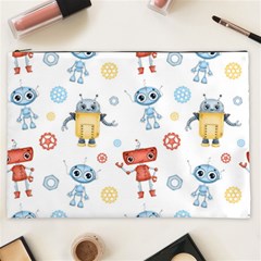 Cute Cartoon Robots Seamless Pattern Cosmetic Bag (xxl) by BangZart