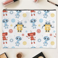 Cute Cartoon Robots Seamless Pattern Cosmetic Bag (xxxl) by BangZart