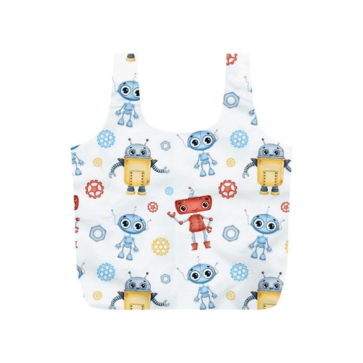 Cute cartoon robots seamless pattern Full Print Recycle Bag (S)