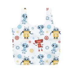 Cute Cartoon Robots Seamless Pattern Full Print Recycle Bag (m) by BangZart