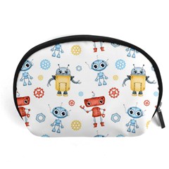 Cute Cartoon Robots Seamless Pattern Accessory Pouch (large) by BangZart