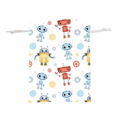 Cute Cartoon Robots Seamless Pattern Lightweight Drawstring Pouch (s) by BangZart