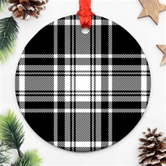 Pixel Background Design Modern Seamless Pattern Plaid Square Texture Fabric Tartan Scottish Textile Ornament (round) by BangZart