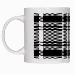 Pixel Background Design Modern Seamless Pattern Plaid Square Texture Fabric Tartan Scottish Textile White Mugs by BangZart