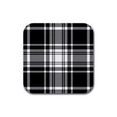 Pixel Background Design Modern Seamless Pattern Plaid Square Texture Fabric Tartan Scottish Textile Rubber Square Coaster (4 Pack)  by BangZart