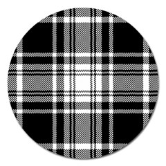 Pixel Background Design Modern Seamless Pattern Plaid Square Texture Fabric Tartan Scottish Textile Magnet 5  (round) by BangZart