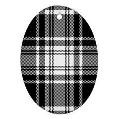 Pixel Background Design Modern Seamless Pattern Plaid Square Texture Fabric Tartan Scottish Textile Oval Ornament (two Sides) by BangZart