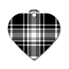 Pixel Background Design Modern Seamless Pattern Plaid Square Texture Fabric Tartan Scottish Textile Dog Tag Heart (one Side) by BangZart