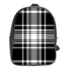 Pixel Background Design Modern Seamless Pattern Plaid Square Texture Fabric Tartan Scottish Textile School Bag (large) by BangZart