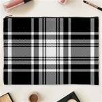 Pixel background design modern seamless pattern plaid square texture fabric tartan scottish textile Cosmetic Bag (XXXL) Front