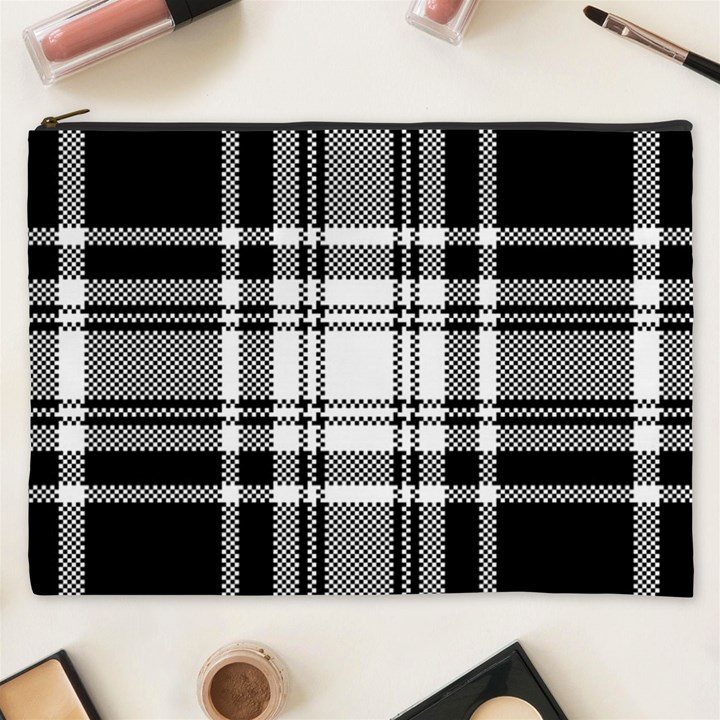 Pixel background design modern seamless pattern plaid square texture fabric tartan scottish textile Cosmetic Bag (XXXL)