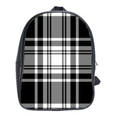 Pixel Background Design Modern Seamless Pattern Plaid Square Texture Fabric Tartan Scottish Textile School Bag (xl) by BangZart