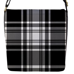 Pixel Background Design Modern Seamless Pattern Plaid Square Texture Fabric Tartan Scottish Textile Flap Closure Messenger Bag (s) by BangZart