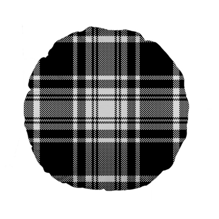 Pixel background design modern seamless pattern plaid square texture fabric tartan scottish textile Standard 15  Premium Flano Round Cushions