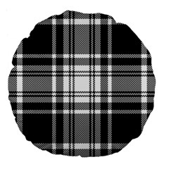 Pixel Background Design Modern Seamless Pattern Plaid Square Texture Fabric Tartan Scottish Textile Large 18  Premium Flano Round Cushions by BangZart