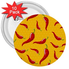 Chili Vegetable Pattern Background 3  Buttons (10 Pack)  by BangZart